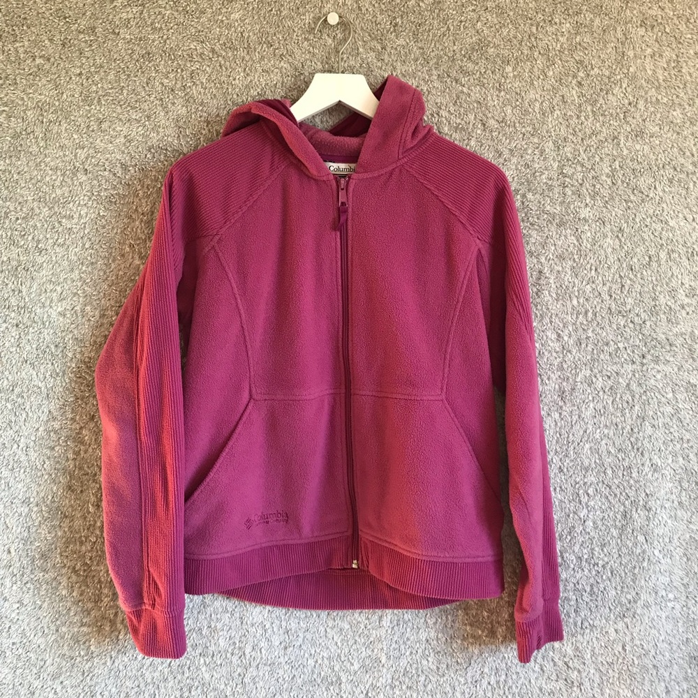 Columbia Pink Fleece Zip-Up Jacket Size L